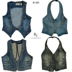 Y2K Britney Era Denim Waistcoats (RE-1025)