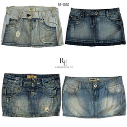 Y2K Cyber Girl Era Denim Mini Skirts (RE-1030)