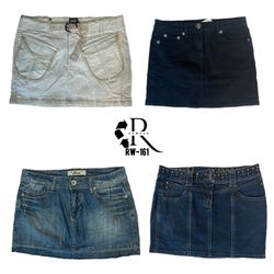 Gonne mini in denim dell'era Cyber Girl Y2K