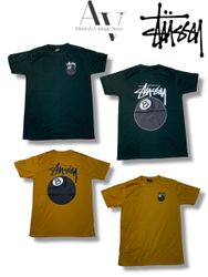 T-shirts pigment 8ball relookés par Stussy