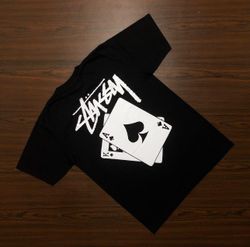 Stussy Rielaborazione Stile Carte Magliette Nere 2..