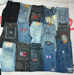 Jeans / Pantaloni corti con ricamo Hip Hop