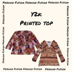 (DFF-883) hauts imprimés Y2K