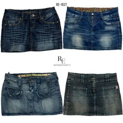 Y2K IT Girl Denim Mini Skirts (RE-1037)
