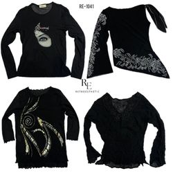 Y2K Unique Black Rave Full Sleeve Tops (RE-1041)
