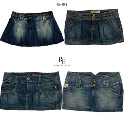 Y2K Britney Era Denim Micro Mini Skirts (RE-1049)
