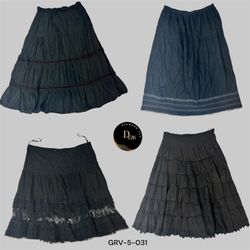 Y2K Soft Black Cotton Skirt | Vintage Basic Essent..