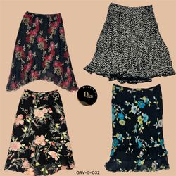 Y2K Noir Vibe Printed Skirt  (GRV-5-032)