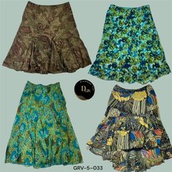 Vintage Y2K Green Poly Skirts – Soft & Flowy (GRV-..