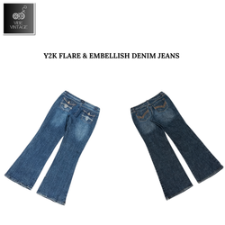 JEANS EN DENIM FLARE Y2K & EMBELLISSEMENTS - 10 PC..