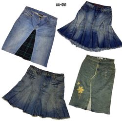 Jupes midi en denim de l'ère Britney Y2K (AA-051)