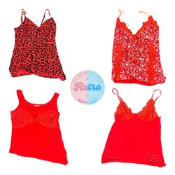 Ensemble inspiré Y2K en rubis cramoisi : 10 pièces