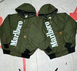 Carhartt X Malboro Rework Style Dark Green Hoodies