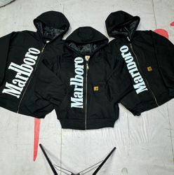 Carhartt X Malboro Rework Style Black Hoodies