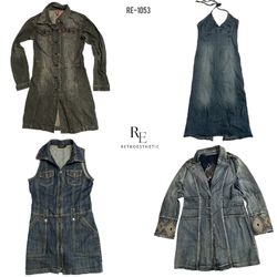 Y2K Britney Era Denim Mix Dresses (RE-1053)