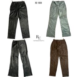 Pantalones de Cuero Estilo Retro Y2K (RE-1059)