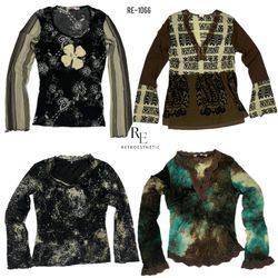 Y2K All Gothic Full Sleeve Mesh Tops (RE-1066)