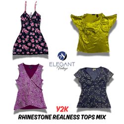 Y2K Realidad de Strass Tops Mezcla - 12 piezas - E..