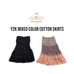 Gonne in cotone a colori misti Y2k