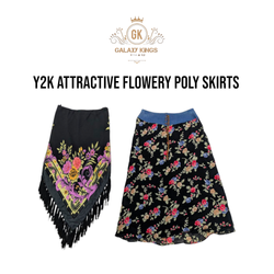 Gonne in poliestere con fiori attraenti Y2K