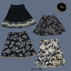 Jupe en coton vintage Y2K – Imprimé noir et blanc ..