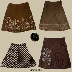 Classic Y2K Brown Floral Printed Skirt – Casual & ..