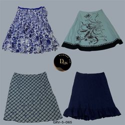 Classic Y2K Blue Cotton Midi Skirt – Effortless 20..