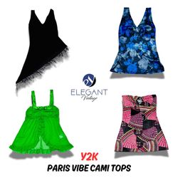 Camisetas Cami com Vibe Y2K Paris - 10 peças - EV0..
