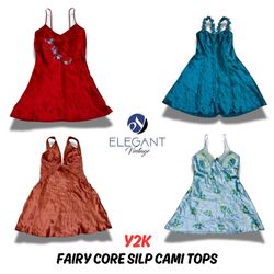Y2K Fairy Core Slip Cami Tops - 10 peças - EV0330