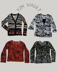 Y2K Mesh & Metallics Tops (yv-181)
