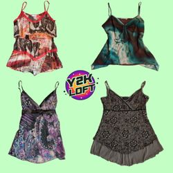 Cosmic Grunge: Y2K Camis with Dark Glam