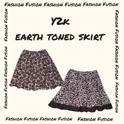 (FF-889) y2k earth toned brown base skirts