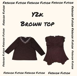 (FF-891) Y2k brown colour colour theme mox tops