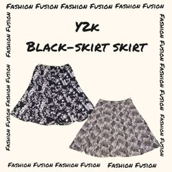 (FF-898) Faldas negro y blanco Y2K