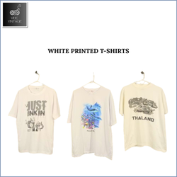 T-SHIRT BRANCA ESTAMPADA - 10 PCS (PACOTE 2)