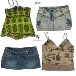 Y2K Cutesy Mix and Match Cami Tops and Mini Skirts..
