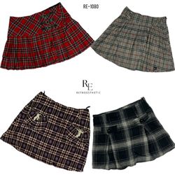 Y2K Tartan Checkered Mini Skirts (RE-1080)
