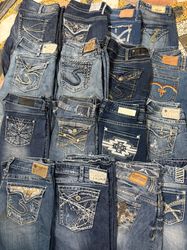 Y2K LADIES EMBROIDERY POCKET JEANS BUNDLE