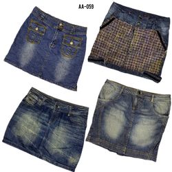 Y2K Unique IT Girl Denim Mini Skirts (AA-059)