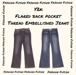 (FF-900) Jeans com detalhes no bolso traseiro