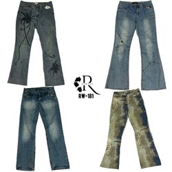 Y2K Retro Style Unique Denim Jeans