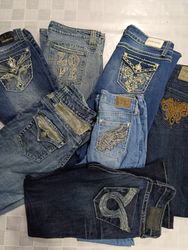 R69 Ladies Y2k Embellished Flared Jeans-13