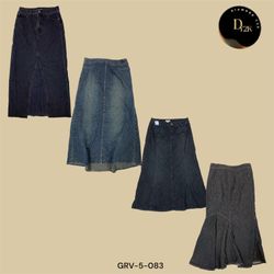 Y2K Black Denim Maxi Skirt – Timeless 90s Fashion ..