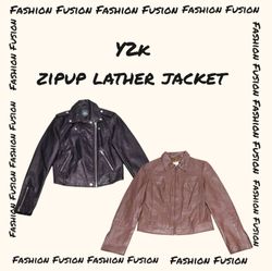 Chaquetas de cuero con cremalleras FF-912 Y2K