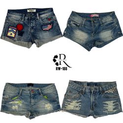 Y2K IT Girl Denim Micro Mini Shorts (RW-188)