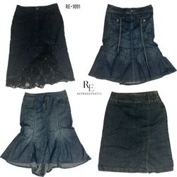 Gonne Midi in Denim Era Cyber Girl Y2K (RE-1091)