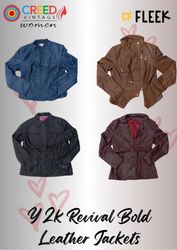 IQ0003 Y2k Revival Bold Leather Jackets - 10 Piece..
