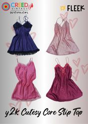 IQ0006 Y2k Cutesy Slip Tops - 12 Peças