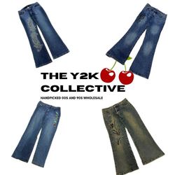 Y2K Britney Era Embroidered Flared Jeans (TEC34)