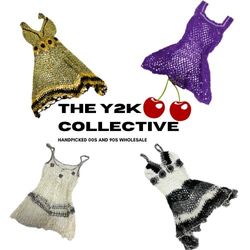 Y2K European Summer Crochet Dress and To..